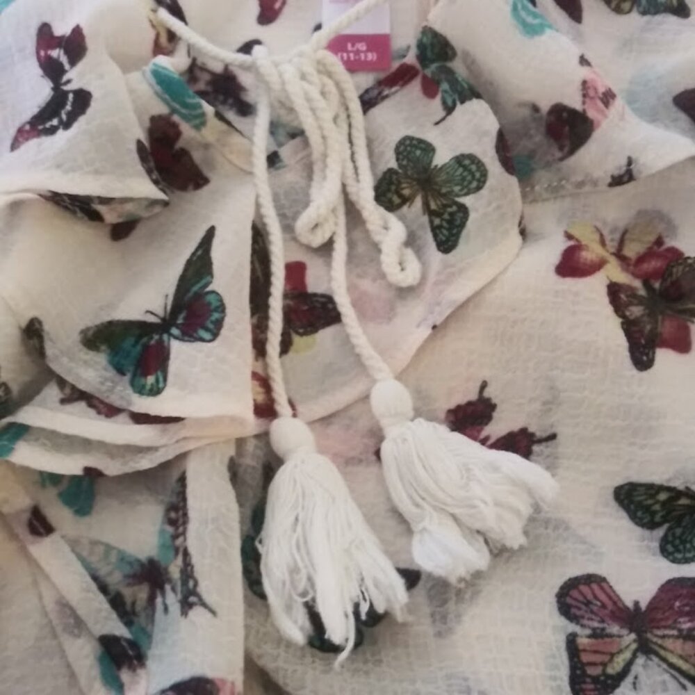 No Boundaries women's size L (11-13) multicolored butterfly print woven tank top - Picture 12 of 16